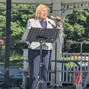 Gov. Janet Mills on International Overdose Awareness Day in Boothbay Common. CANDI JONETH/Boothbay Register