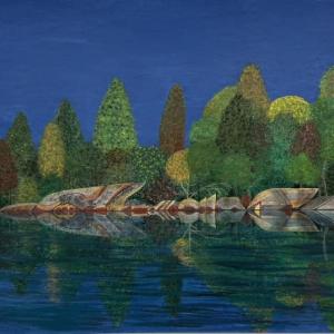 From the final member show of 2023 a colorful acrylic painting by Hannah Nelsbach. Show is up through Sept. 26. Courtesy photo