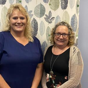 Sherry Moody, left, and Susan Gay join the staff at the Boothbay Region Health Center. Patty Seybold photo