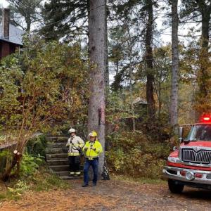 First responders from Boothbay Harbor, Boothbay and Southport at a call on McKown Point Road Oct 30. FRITZ FREUDENBERGER/Boothbay Register