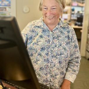 Sue Goard, Boothbay Harbor Memorial Library volunteer. Courtesy of John Nunan