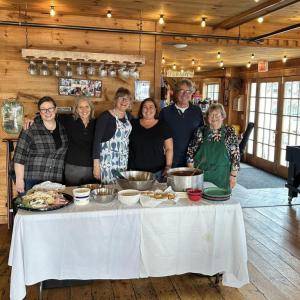 Ready to serve the first Community Lunch of the season at Brady’s are, from left, Jennifer Adams, Kris Ward, Betty Jeanne Maddocks, Lisa Hallinan, Sewall Maddocks and Tancy Mitchell. Jen Mitchell photo