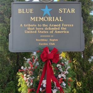 The Blue Star Memorial Marker by Boothbay Region High School. Courtesy of Linda Redman