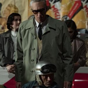 Adam Driver, center, stars as Enzo Ferrari in “Ferrari” opening Jan. 12 at the Lincoln Theater. Courtesy of the venue