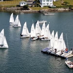 Boothbay Harbor Yacht Club’s Juniors get ready to sail. Courtesy of Charlie Cochrane