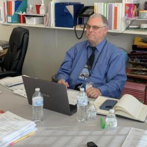 Southport school officials are considering the wording for an advertisement seeking a teacher/administrator for the 2024/2025 school year. Pictured from left are Adam Harkins, Bob Kahler and Nick Ullo. BILL PEARSON/Boothbay Register