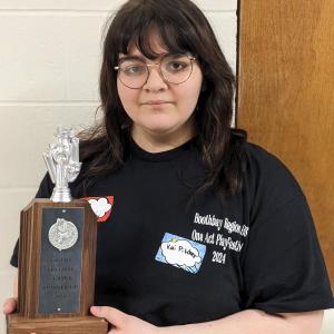 Kai Pitcher’s “The Final Chapter” brings silver drama trophy to BRHS. CANDI JONETH/Boothbay Register