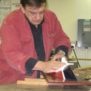Chip Haggett at work on a half model. Courtesy photo