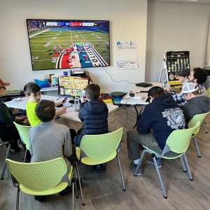 Kids gather for the first Gaming Club in April 2023. Courtesy of BRYMCA