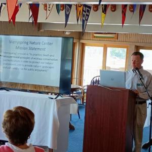 John Fromer, the program director at Merryspring Nature Center in Camden, was the guest speaker at the Boothbay Region Garden Club’s annual meeting and luncheon. Courtesy of David Applegate