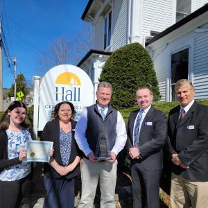 The staff of Hall Funeral Homes & Cremation Services. Pictured from left are: Lexi Hartford, funeral director; Trenna Bragg, tribute team manager; Michael J. Hall, owner and funeral director; William 'Will' Waldron III, apprentice; and
Jamie Keene, crematory operator and funeral attendant. Not pictured and taking the photo, Liz Hall, CFO. Courtesy photo