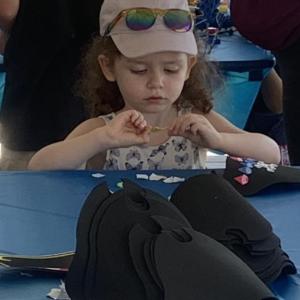 Kids spent three hours June 25 creating special crafts at Whale Park on day three of Windjammer Days. BILL PEARSON/Boothbay Register