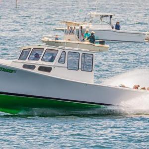 The Fastest Working Lobster Boat, Maria’s Nightmare, with Jeremy Beal at 58.8mph. Mike Leonard photo