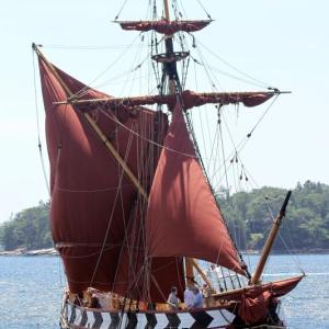 Virginia sailing into the harbor during Boothbay Harbor Windjammer Days festival. STEVE EDWARDS/Boothbay Register