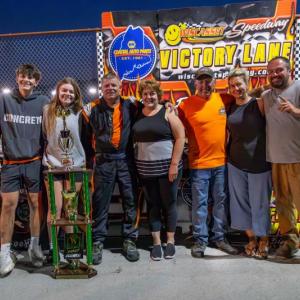 Bubba Pelton and family celebrate their big win in the Super Street 100. Jasen Dickey Photography