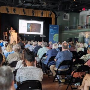 Bigelow concludes its 2024 Cafe Sci series with Dr. Catherine Mitchell’s “Satellite Oceanography, Unlocking Insights by Analyzing the Big Picture.” CANDI JONETH/Boothbay Register