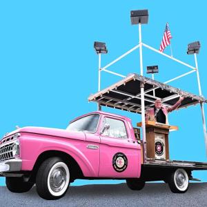 The Golden Gup and his “Gupcaster” vintage music truck will return to the OBD Williams-Fossett Vintage Car Show this Saturday morning, Aug. 10 at 10:30. Both the annual Olde Bristol Days Parade at 10 and the Vintage Show at 10:30 offer diverse fun for all ages. Courtesy of Jeff Friedman