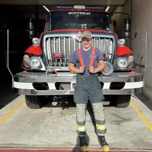 Boothbay junior firefighter Nick Giles. Mark Sullivan photo