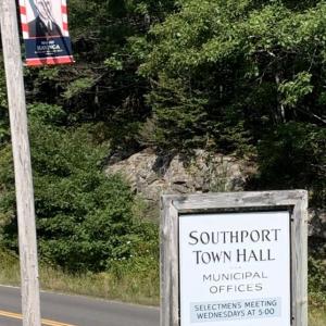Consolidated Communications has asked Southport selectmen to move a “half-dozen” veterans’ banners to a more convenient location. BILL PEARSON/Boothbay Register
