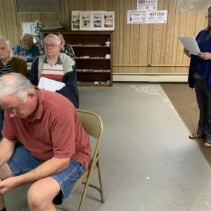 Edgecomb School Committee Chairman Heather Sinclair had double-duty Aug. 20 as she attended the school and selectboard meetings. BILL PEARSON/Boothbay Register