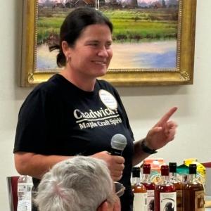 Lynn Chadwick speaks at the Sept. 12 Boothbay Harbor Rotary Club meeting. Courtesy of Vicki Haugen