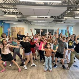 'Elephant and Piggie JR rehearsals are in full swing. Courtesy of BRYMCA Y arts rehearsal