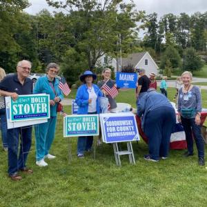 Local Democrats gather to celebrate the end of summer as Election Day draws closer. ISABELLE CURTIS/Boothbay Register