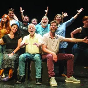 Tanglin' Hearts Cast. Front row: Mallory Adams, Skip Simonds, Soren Barker; Back row: Honora Boothby, Cameron Kinney, Niall Lessard, Stephen Wallace, Nick Azzaretti, Carole Florman, Katie Fearn. (Photo by George Bates)
