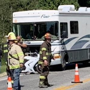 A conscientious motorcyclist was injured Aug. 29 after being struck by a motor home near the Shore Hills Campground entrance waiting for a mother duck and her duckling crossing the street. BILL PEARSON/Boothbay Register