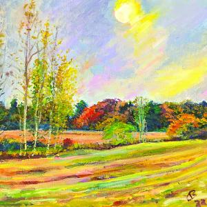 Painting by John Sawyer entitled "Overcast Sun, Falmouth." Courtesy of the venue