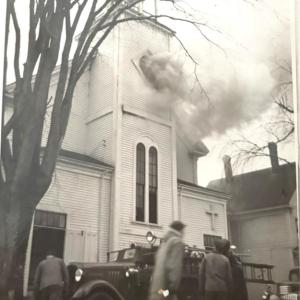 Two passersby take in the scene. Courtesy of the First United Methodist Church