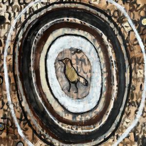 "Crow," "Winter Clothes Series - Orphan Mittens" - by Pam Smilow. Courtesy of the venue