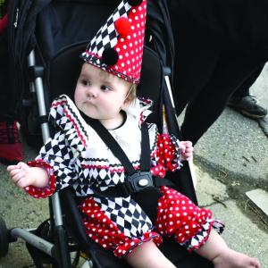 Halloween parade participants.