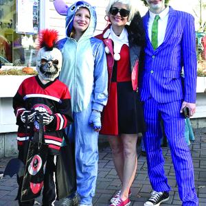 Halloween parade participants.