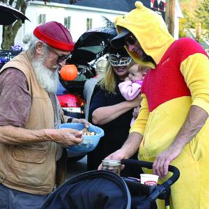Halloween parade participants.