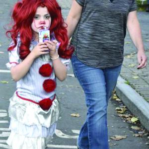 Halloween parade participants.