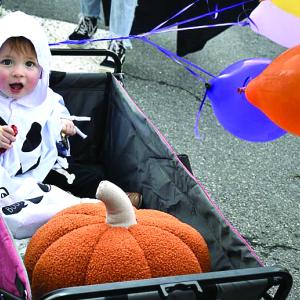 Halloween parade participants.