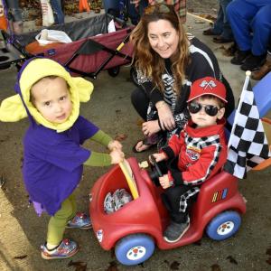 Halloween parade participants.