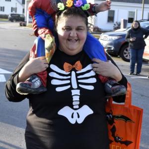 Halloween parade participants.