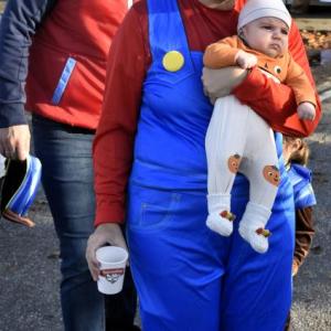 Halloween parade participants.