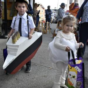 Halloween parade participants.