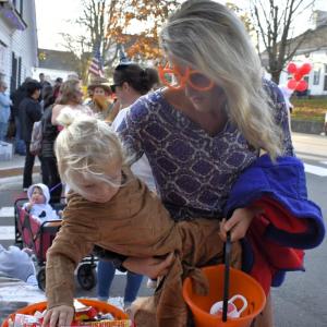 Halloween parade participants.