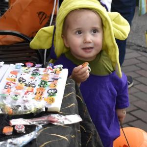 Halloween parade participants.