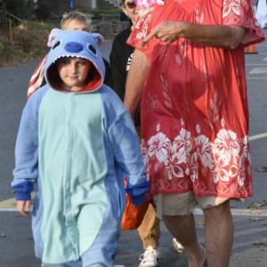 Halloween parade participants.