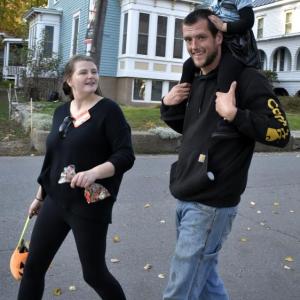 Halloween parade participants.
