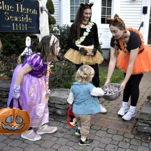 Halloween parade participants.