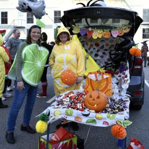 Halloween parade participants.
