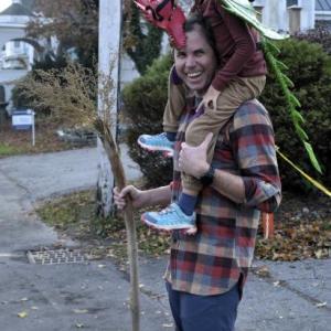 Halloween parade participants.