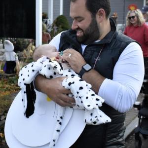 Halloween parade participants.