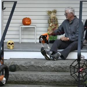 Halloween parade participants.